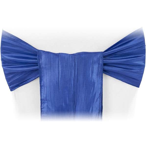 Accordion Crushed Taffeta Chair Sash – Royal Blue | Rental