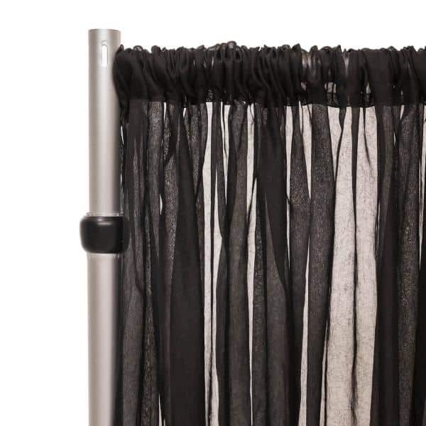 *FR* Crushed Sheer Voile Curtain Panel by Eastern Mills w/ 4″ Pockets – 10ft Wide – Black | Rental *FR* Crushed Sheer Voile Curtain Panel by Eastern Mills w/ 4″ Pockets – 10ft Wide – Black | Rental