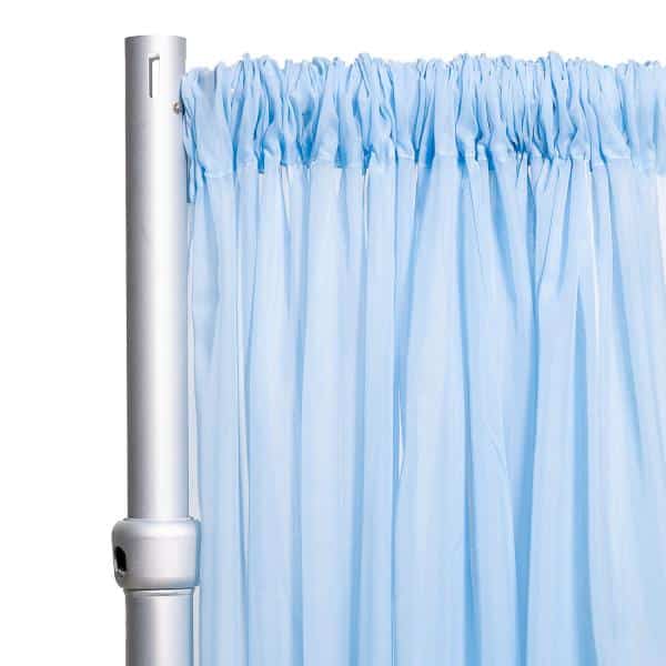 *FR* 10ft Wide Sheer Voile Curtain Panel by Eastern Mills w/ 4″ Pockets – Baby Blue | Rental *FR* 10ft Wide Sheer Voile Curtain Panel by Eastern Mills w/ 4″ Pockets – Baby Blue | Rental