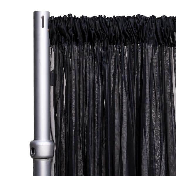 *FR* 10ft Wide Sheer Voile Curtain Panel by Eastern Mills w/ 4″ Pockets – Black | Rental *FR* 10ft Wide Sheer Voile Curtain Panel by Eastern Mills w/ 4″ Pockets – Black | Rental