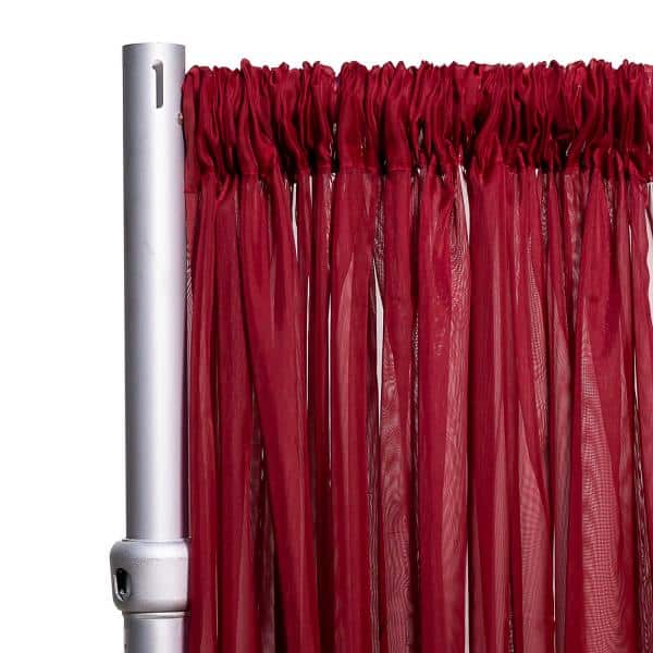 *FR* 10ft Wide Sheer Voile Curtain Panel by Eastern Mills w/ 4″ Pockets – Burgundy | Rental *FR* 10ft Wide Sheer Voile Curtain Panel by Eastern Mills w/ 4″ Pockets – Burgundy | Rental