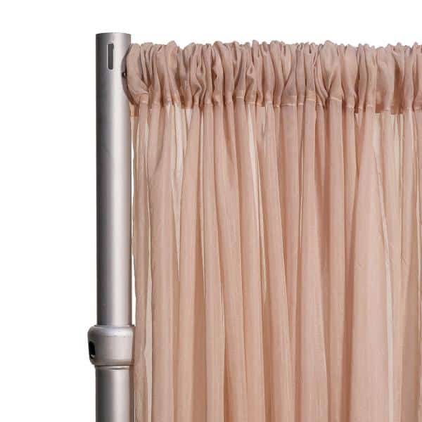 *FR* 10ft Wide Sheer Voile Curtain Panel by Eastern Mills w/ 4″ Pockets – Dark Blush | Rental *FR* 10ft Wide Sheer Voile Curtain Panel by Eastern Mills w/ 4″ Pockets – Dark Blush | Rental