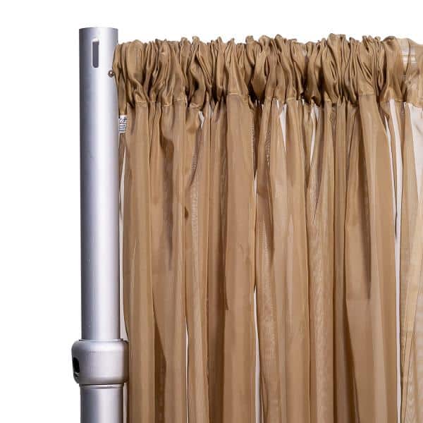 *FR* 10ft Wide Sheer Voile Curtain Panel by Eastern Mills w/ 4″ Pockets – Taupe | Rental *FR* 10ft Wide Sheer Voile Curtain Panel by Eastern Mills w/ 4″ Pockets – Taupe | Rental