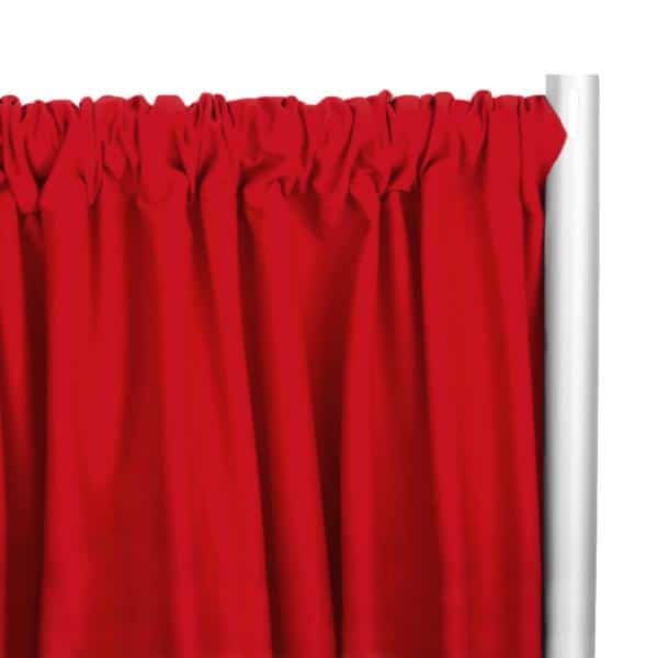 IFR Poly Premier Cloth Drape Panel by Eastern Mills w/ Sewn Rod Pocket – Red | Rental