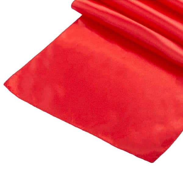 Sleek Satin Runner 14″ x 108″ – Red | Rental Sleek Satin Runner 14″ x 108″ – Red | Rental