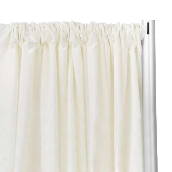 IFR Poly Premier Cloth Drape Panel by Eastern Mills w/ Sewn Rod Pocket – Ivory | Rental