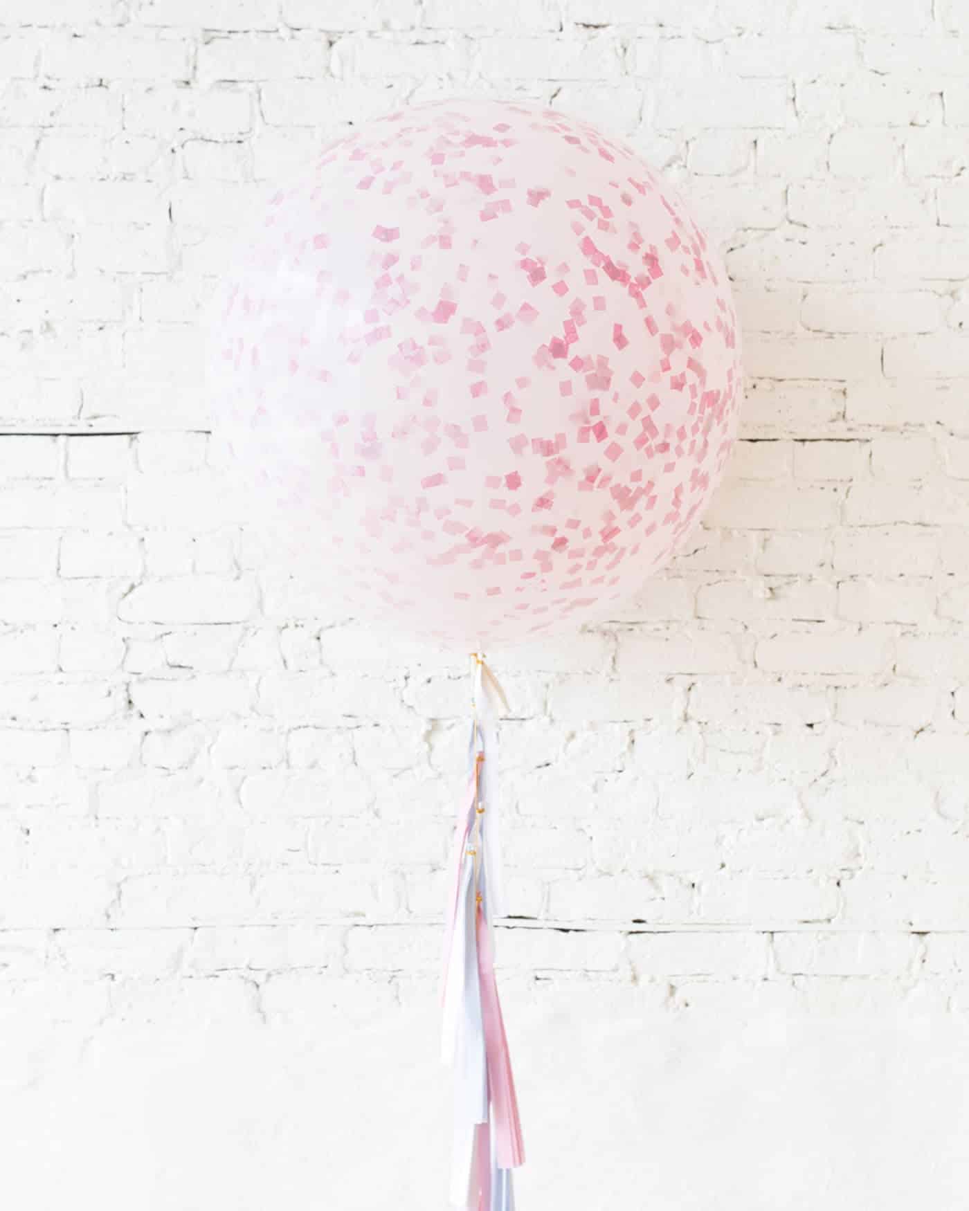 GIFT-Frosted Pink Giant Balloon and Gender Reveal Tassel | Rental GIFT-Frosted Pink Giant Balloon and Gender Reveal Tassel | Rental