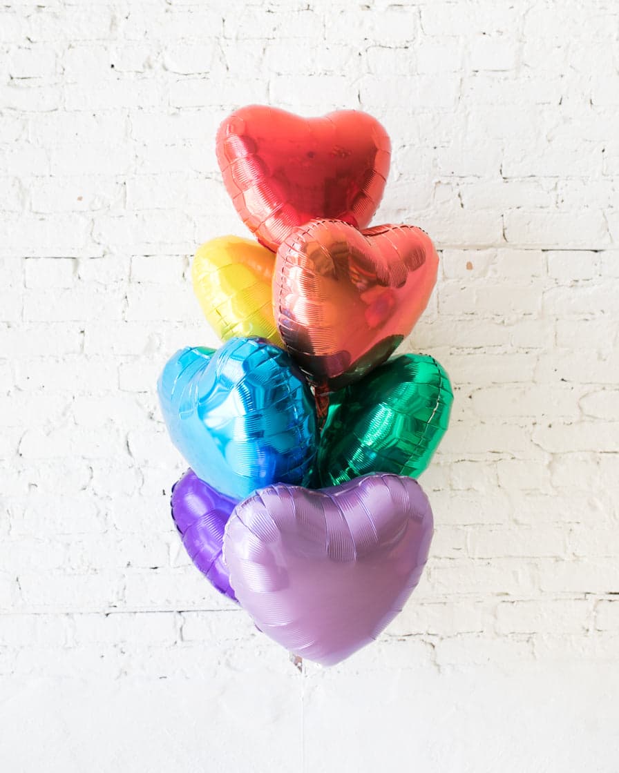 GIFT-Rainbow Palette Heart Balloon Bouquet | Rental GIFT-Rainbow Palette Heart Balloon Bouquet | Rental