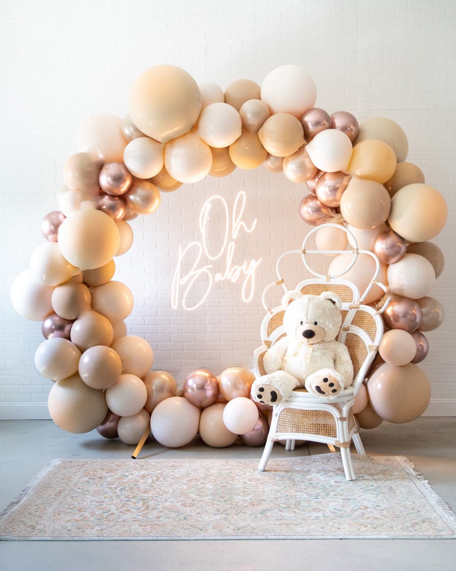 Bashful Blues – Circle Frame Install Piece with Neon Sign | Rental