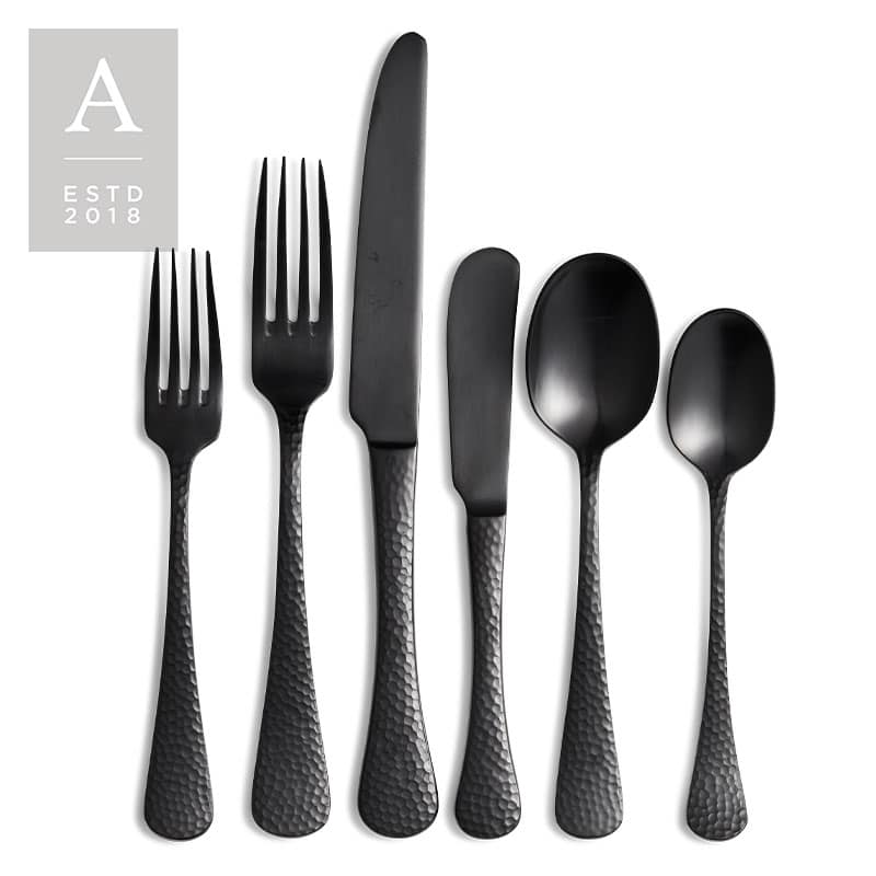 Nico Black Brushed Flatware Collection | Rental