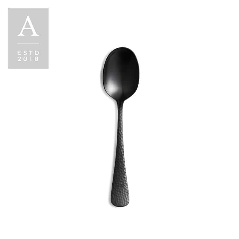 Nico Black Brushed Oval Soup Spoon | Rental