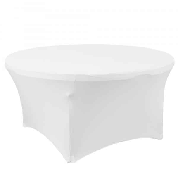 Decostar™ Spandex Round Table Cover 72″ – White | Rental