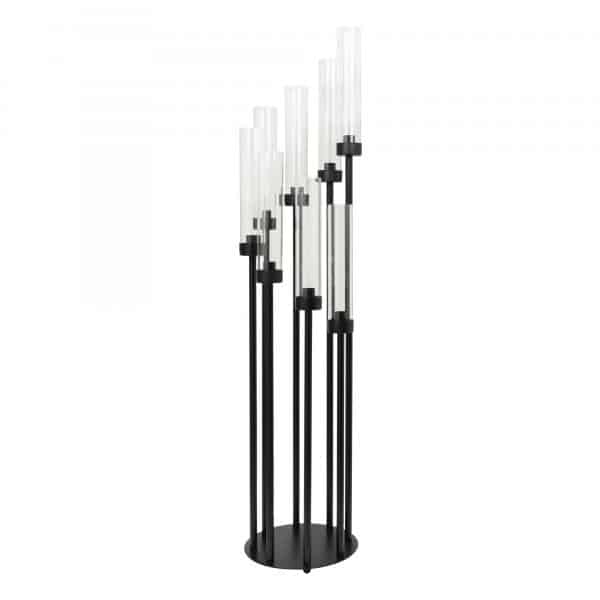 Decostar™ Round Eight Arm Cluster Candle Holder 42″- Black | Rental Decostar™ Round Eight Arm Cluster Candle Holder 42″- Black | Rental