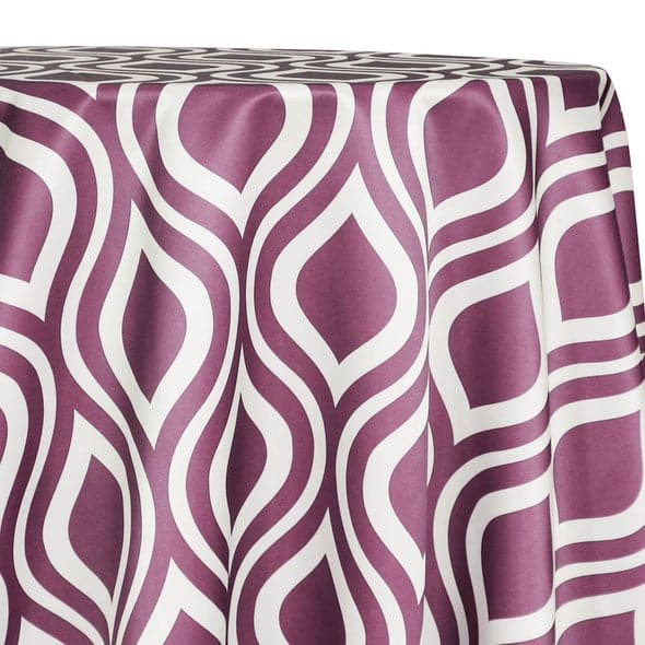 Groovy Print (Lamour) Table Linen in Plum | Rental