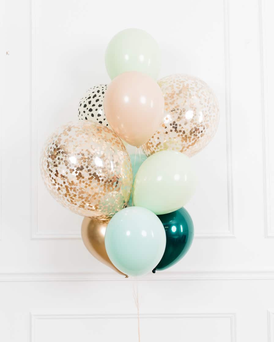 Serengeti – Confetti and 11in Balloons – bouquet of 10 | Rental Serengeti – Confetti and 11in Balloons – bouquet of 10 | Rental