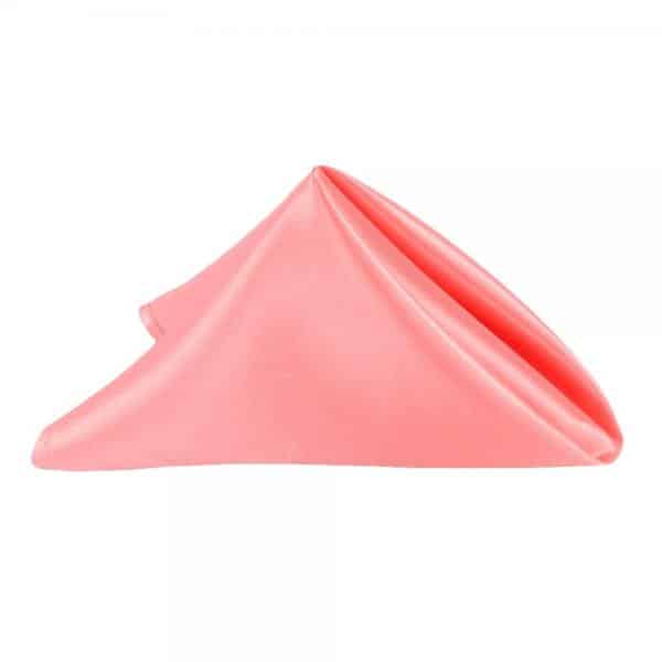 Sleek Satin Napkin 20″x20″ – Coral | Rental Sleek Satin Napkin 20″x20″ – Coral | Rental