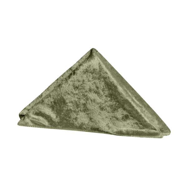 Velvet 20″x20″ Linen Napkin – Olive Green – Packs of 10 | Rental