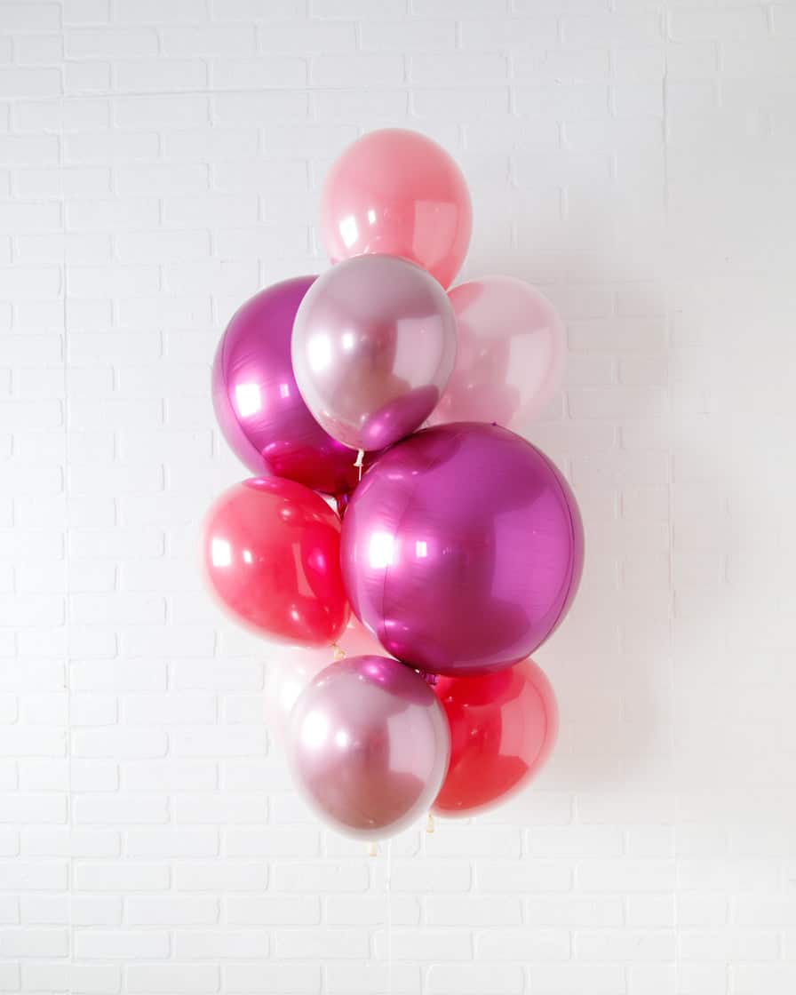 Pretty in Pink – Orb and 11in Balloons – bouquet of 10 | Rental Pretty in Pink – Orb and 11in Balloons – bouquet of 10 | Rental