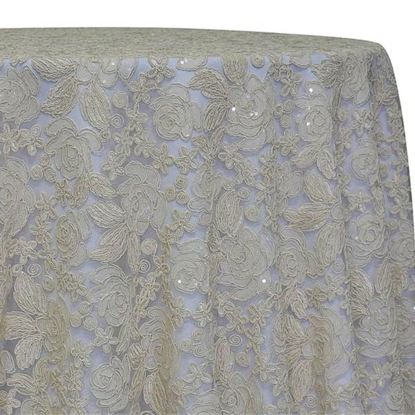 Ivory – Sweetheart Lace Overlay by Eastern Mills- Many Size Options | Rental