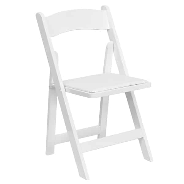 FirmFold™ Wood Folding Chair w/ Vinyl Padded Seat – White | Rental FirmFold™ Wood Folding Chair w/ Vinyl Padded Seat – White | Rental
