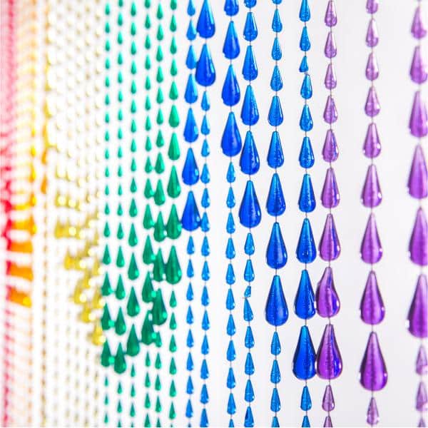 DecoStar™ 6ft Rainbow Iridescent Raindrop Curtain | Rental