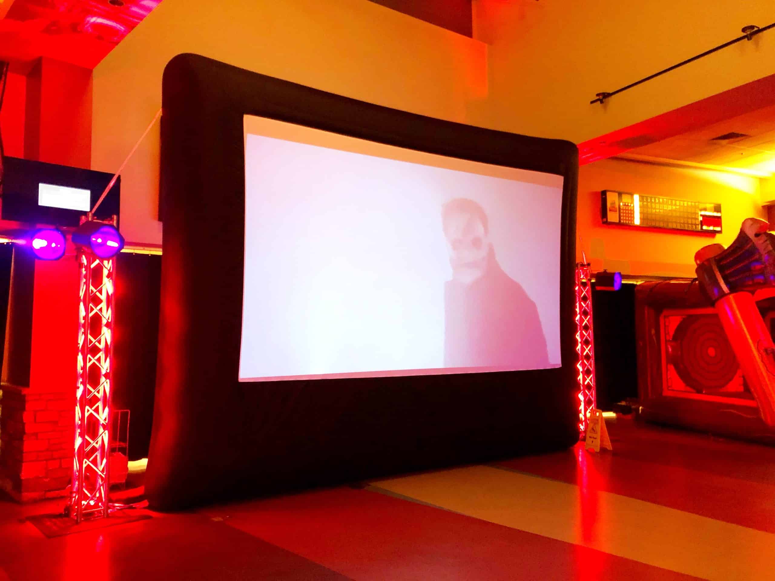16′ x 9′ Inflatable Video Screen Showing Scary Videos | Rental 16′ x 9′ Inflatable Video Screen Showing Scary Videos | Rental