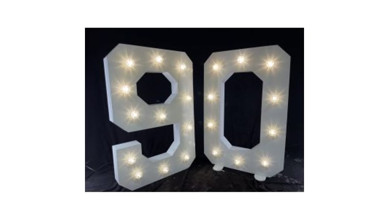 4' Wood Marquee Number - White - 90 | Rental