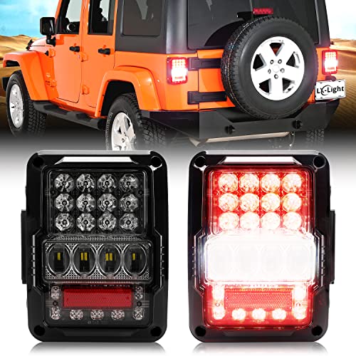 DOT Approved 4D LED Tail Lights for 2007-2017 Jeep Wrangler JK Brake Reverse Light Rear Back Up Lights Daytime Running Lamps,EMC Build-in | Rental