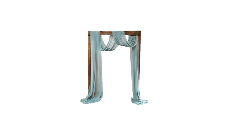 Honey Brown Classic Arch With Jade Chiffon Draping Kit | Rental