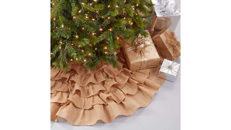 0516 Ruffled Design Tree Skirt | Natural | Rental