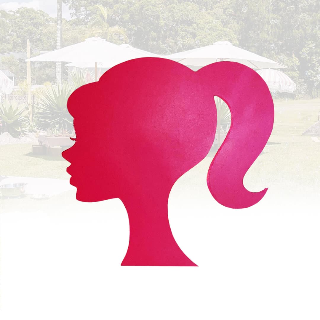 Barbie Silhouette Sign Face Prop – 33′ x 27′ | Rental Barbie Silhouette Sign Face Prop – 33′ x 27′ | Rental