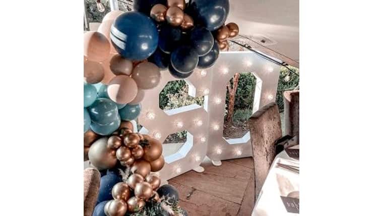 4' Wood Marquee Number - White - 60 | Rental