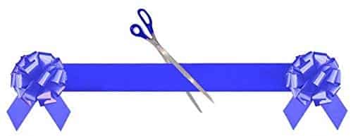 Grand Opening Kit-Ribbon, 10 inch Metallic Blue Bows, & Blue Handle Scissors-Easy Ribbon Cutting Ceremonial Supplies Pack (Blue Kit) | Rental Grand Opening Kit-Ribbon, 10 inch Metallic Blue Bows, & Blue Handle Scissors-Easy Ribbon Cutting Ceremonial Supplies Pack (Blue Kit) | Rental