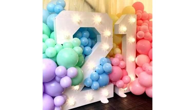 4' Wood Marquee Number - White - 21 | Rental
