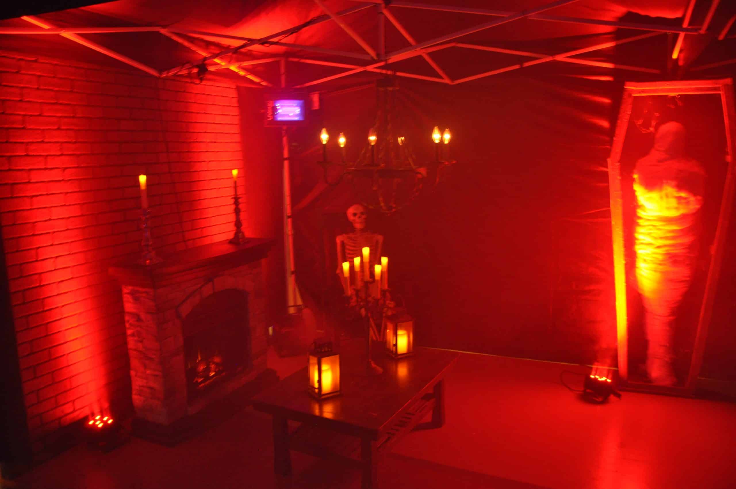 Electric Fireplace With Mantel and Chair Prop | Rental Electric Fireplace With Mantel and Chair Prop | Rental