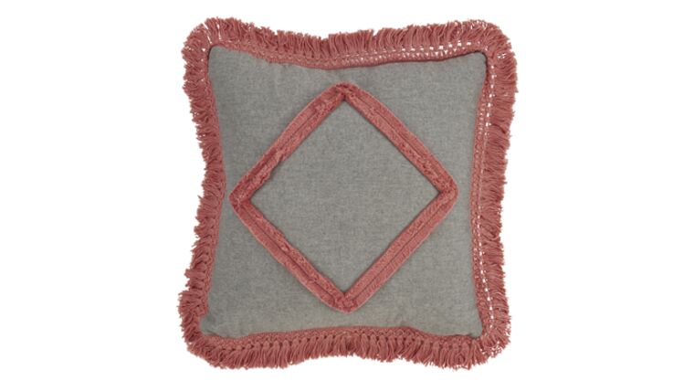 138 Cotton Fringe Lace Applique Pillow | Rental