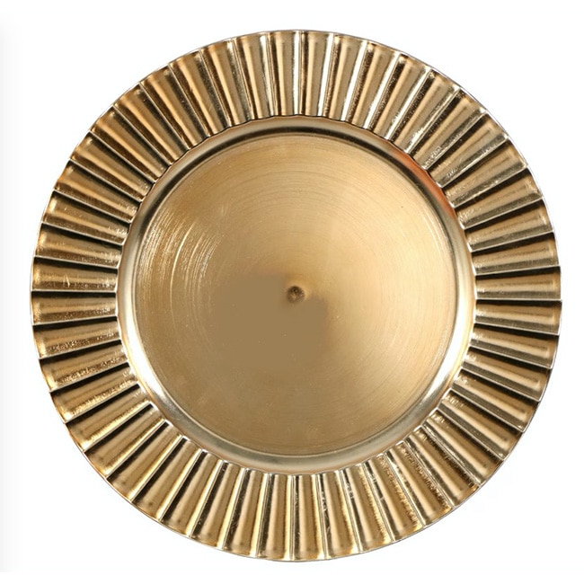 Gold Ruffle Rim 13″ | Rental Gold Ruffle Rim 13″ | Rental