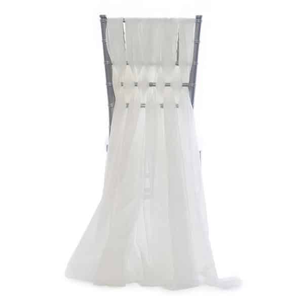 DecoStar™ 15″ Chiavari Chair Accent 5 Piece Sheer Weave – Ivory | Rental