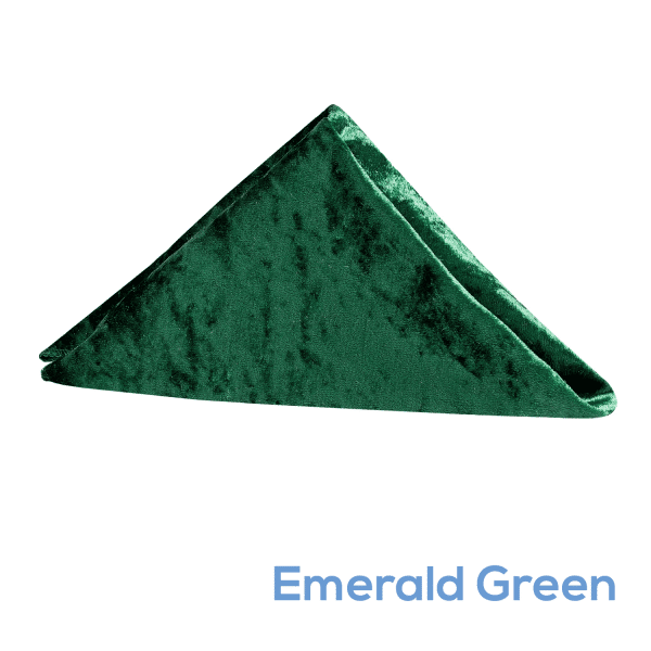 Premade Velvet Napkin – 20″ x 20″ – Emerald Green – Pack of 10 | Rental Premade Velvet Napkin – 20″ x 20″ – Emerald Green – Pack of 10 | Rental