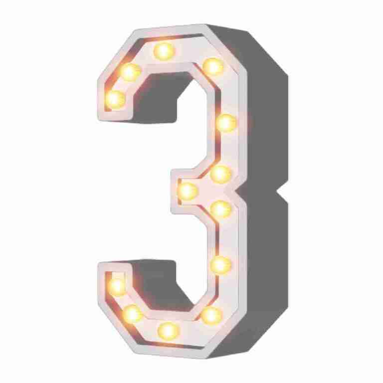 4' Wood Marquee Number - White - #3