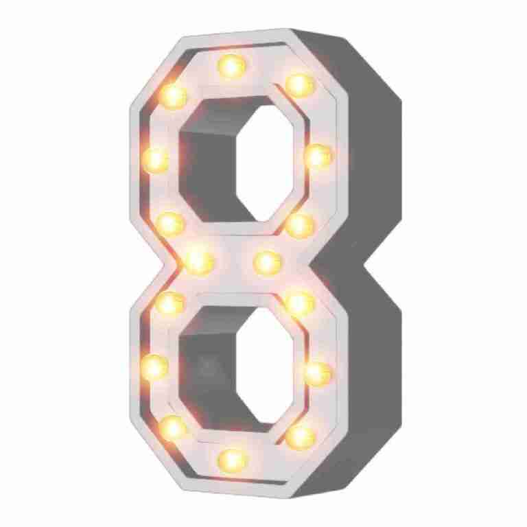 4' Wood Marquee Number - White - #8