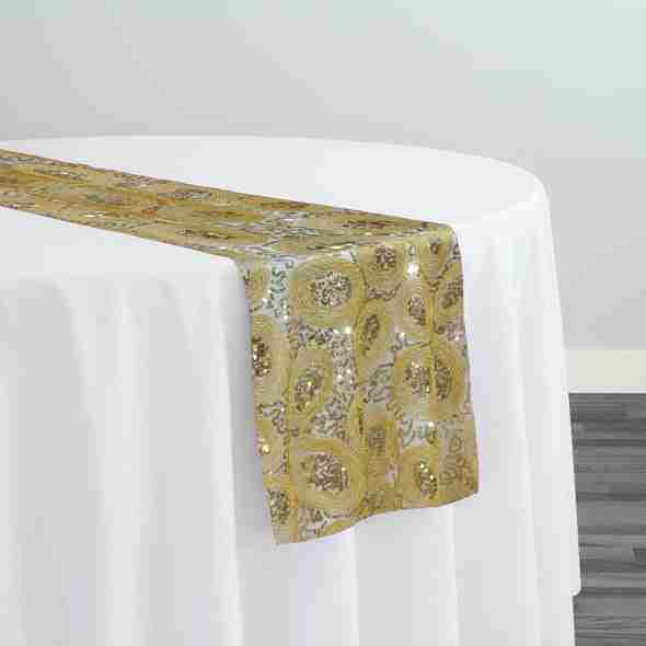 Sienna Design Table Runner in Gold | Rental Sienna Design Table Runner in Gold | Rental