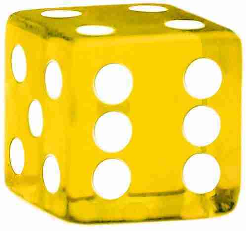 Part  – 16mm Yellow Rounded Casino Dice | Rental