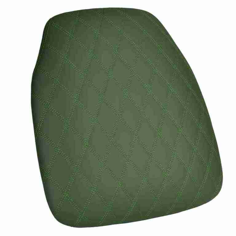 Hunter Green Vinyl Panel Back Chiavari Cushion with Bentley Stitching and SlipNot™ Technology | Rental Hunter Green Vinyl Panel Back Chiavari Cushion with Bentley Stitching and SlipNot™ Technology | Rental
