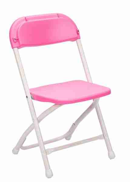 Kids Pink Folding Chair (Steel-Poly Chair) | Rental