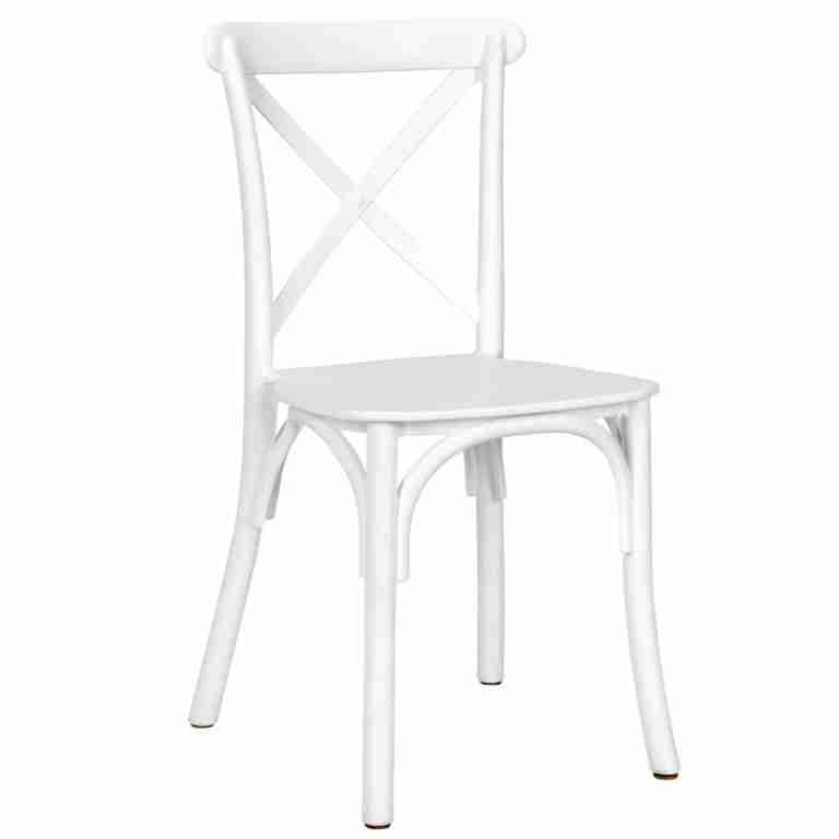 Kids White ToughResin™ Cross Back Chair | Rental