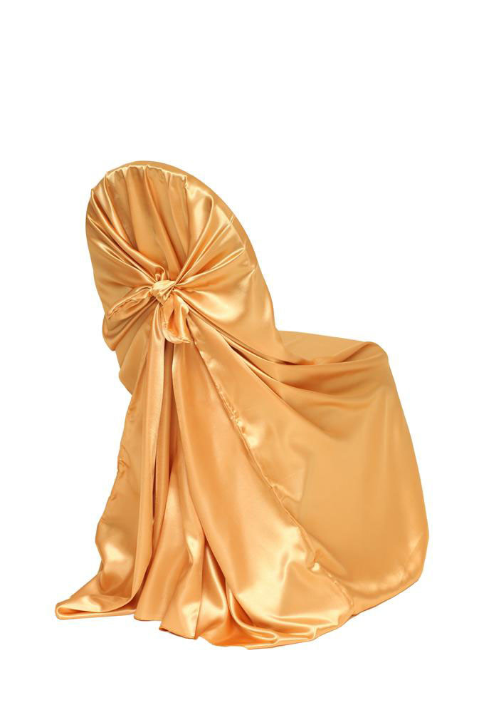 Satin Self-Tie Universal Chair Cover Gold | Rental