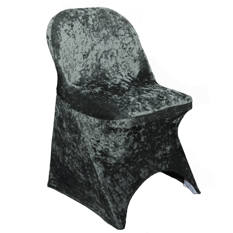 Velvet Spandex Folding Chair Cover Black | Rental